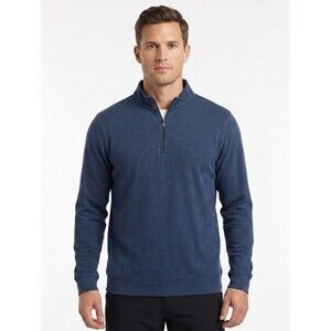 TASC Performance Carrollton Quarter Zip Pullover Mens XL Blue Stripe